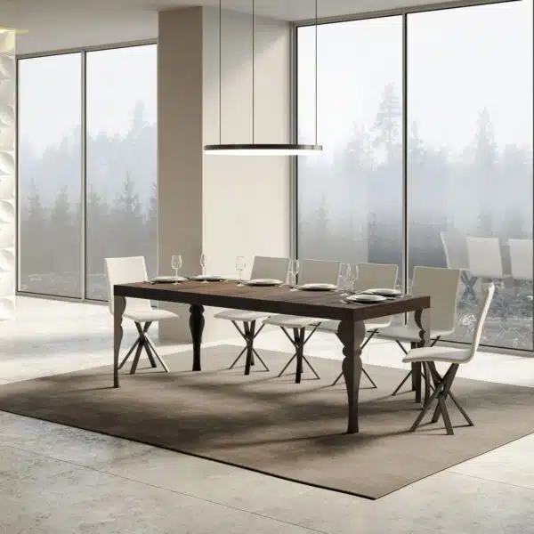 Tavolo allungabile 160/264x90 cm Paxon Premium noce gambe antracite