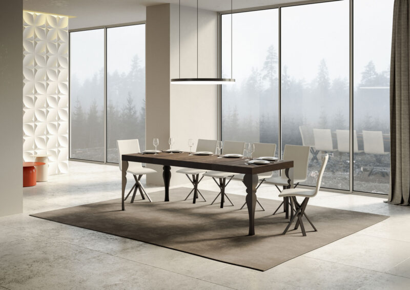 Tavolo allungabile 160/264x90 cm Paxon Premium noce gambe antracite - immagine 3