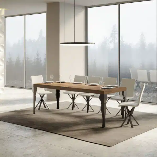 Tavolo allungabile 160/264x90 cm Paxon Premium quercia natura gambe antracite