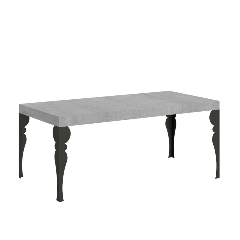 Tavolo allungabile 90/246x90 cm Paxon Premium cemento gambe antracite