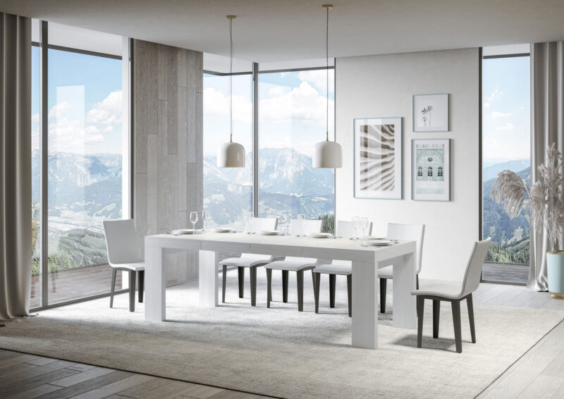 Tavolo allungabile 120/224x90 cm Roxell Premium bianco frassino - immagine 3