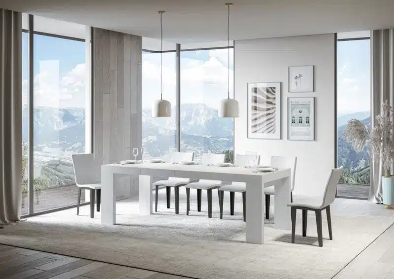 Tavolo allungabile 120/224x90 cm Roxell Premium bianco frassino - foto 4