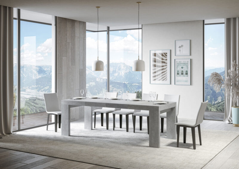 Tavolo allungabile 130/234x90 cm Roxell Premium cemento - immagine 3