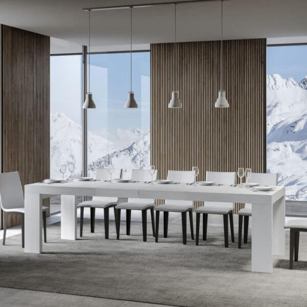 Tavolo allungabile 200/460x90 cm Roxell Premium bianco frassino