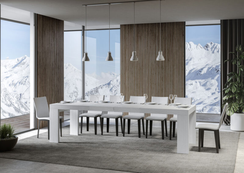 Tavolo allungabile 180/284x90 cm Roxell Premium bianco frassino - immagine 3