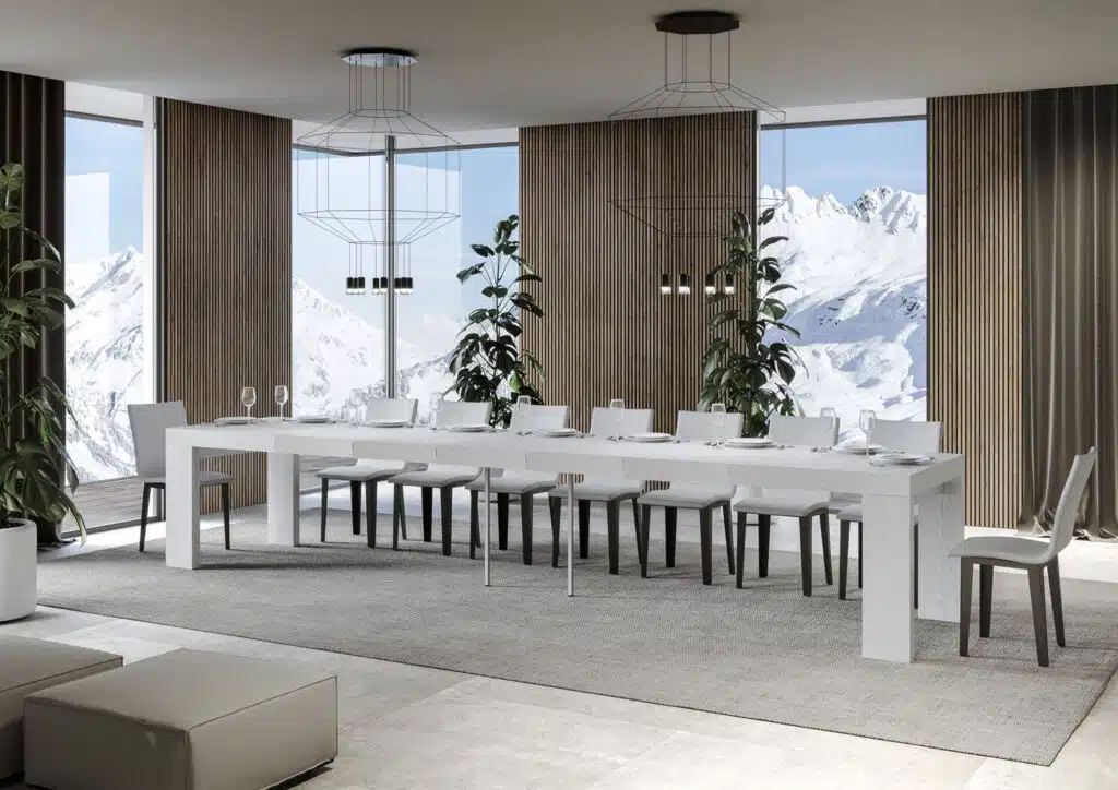 Tavolo allungabile 130/390x90 cm Roxell Premium bianco frassino - foto 5