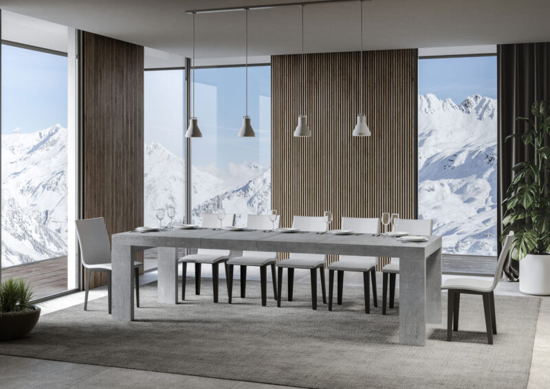 Tavolo allungabile 180/284x90 cm Roxell Premium cemento - immagine 3