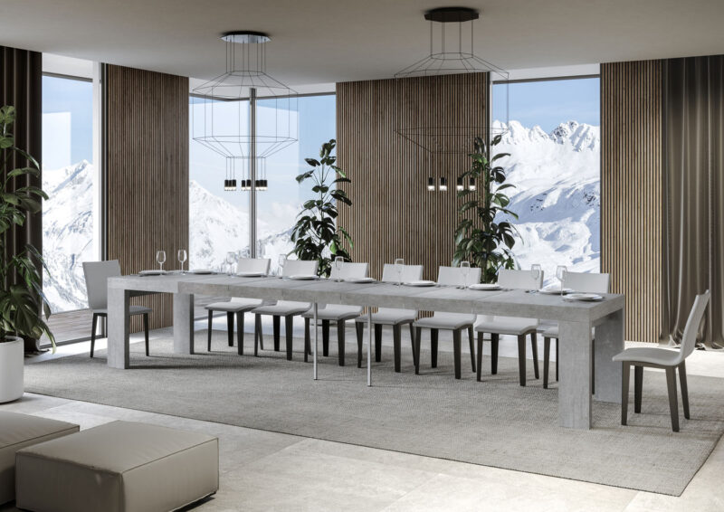 Tavolo allungabile 200/460x90 cm Roxell Premium cemento - immagine 4