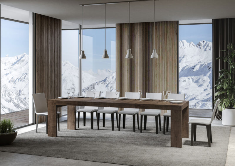 Tavolo allungabile 160/264x90 cm Roxell Premium noce - immagine 3