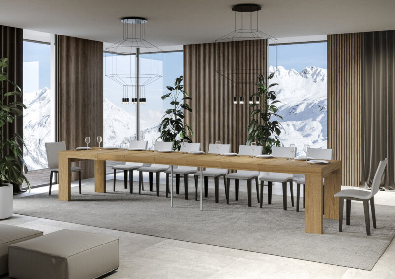 Tavolo allungabile 200/460x90 cm Roxell Premium quercia natura - immagine 4