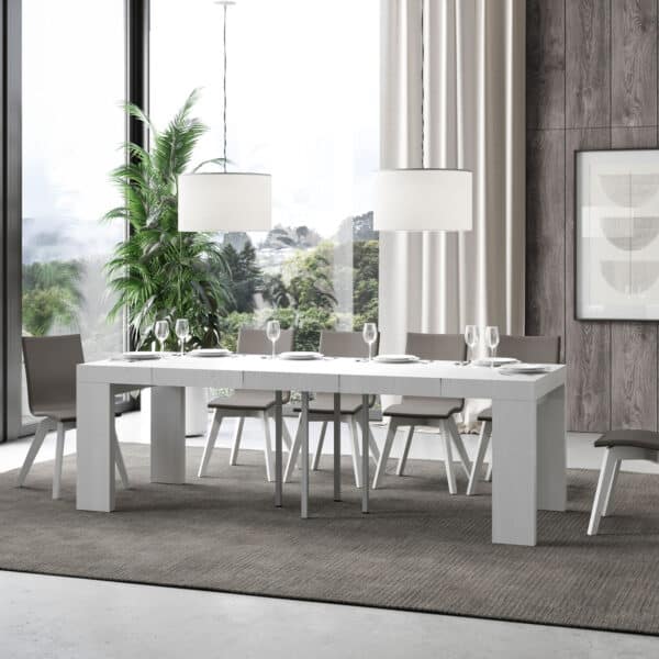 Tavolo allungabile 120/224x90 cm Roxell Premium bianco frassino