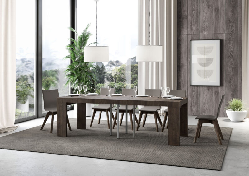 Tavolo allungabile 90/246x90 cm Roxell Premium noce - immagine 3