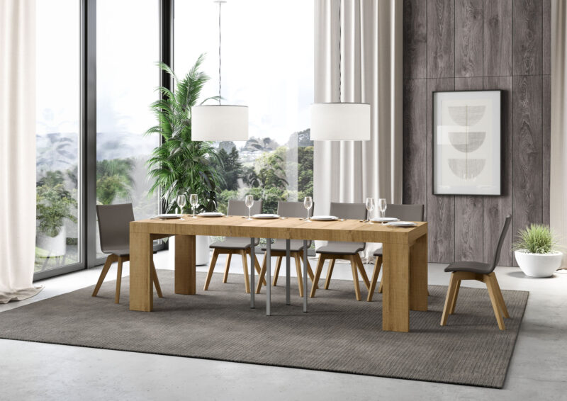 Tavolo allungabile 90/246x90 cm Roxell Premium quercia natura - immagine 3