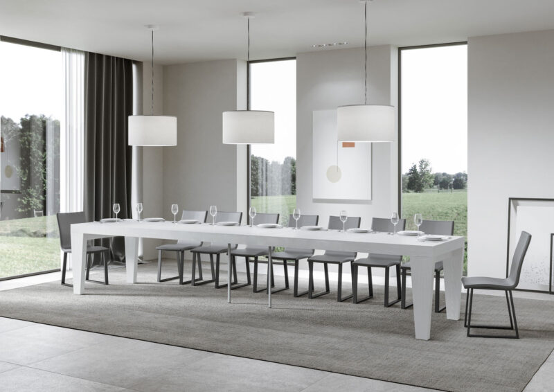 Tavolo allungabile 200/460x90 cm Spimbo Premium bianco frassino - immagine 4