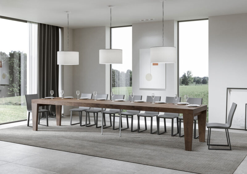 Tavolo allungabile 200/460x90 cm Spimbo Premium noce - immagine 4