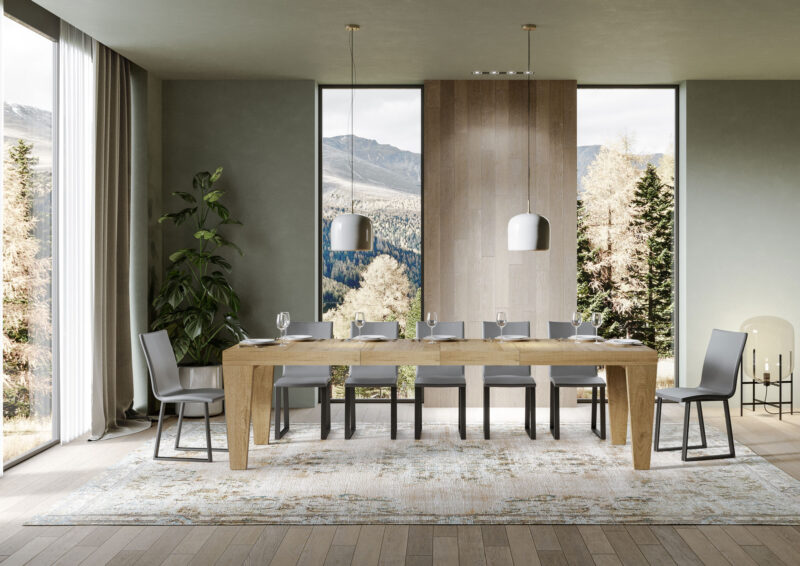Tavolo allungabile 160/264x90 cm Spimbo Premium quercia natura - immagine 3