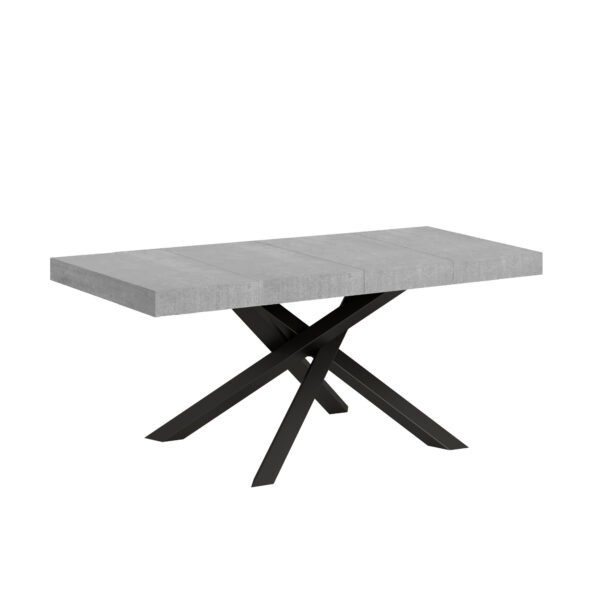 Tavolo allungabile 120/224x90 cm Volantis Premium cemento gambe antracite