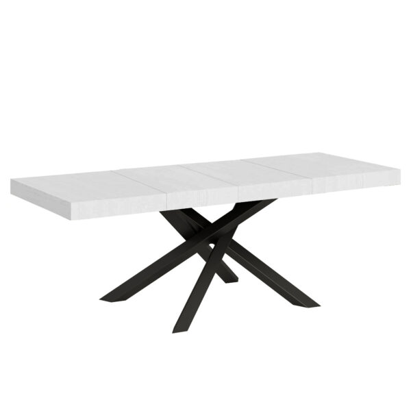 Tavolo allungabile 160/264x90 cm Volantis Premium bianco frassino gambe antracite