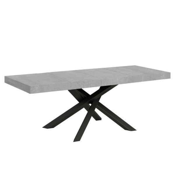 Tavolo allungabile 160/264x90 cm Volantis Premium cemento gambe antracite