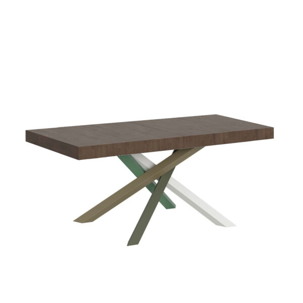 Tavolo allungabile 120/380x90 cm Volantis Premium noce gambe multicolore 4/A