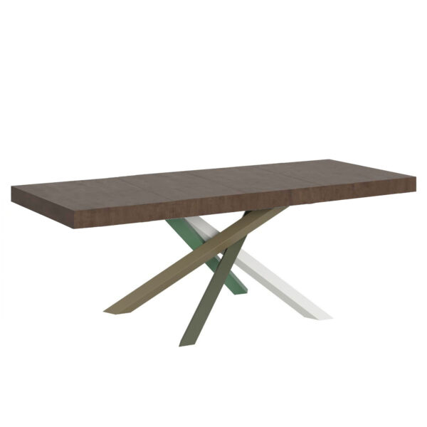 Tavolo allungabile 160/420x90 cm Volantis Premium noce gambe multicolore 4/A