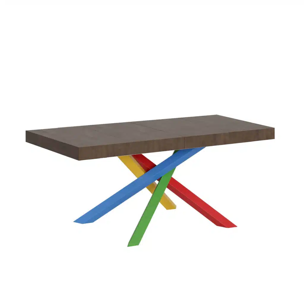 Tavolo allungabile 140/244x90 cm Volantis Premium noce gambe multicolore 4/B - foto 1