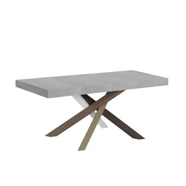 Tavolo allungabile 140/244x90 cm Volantis Premium cemento gambe multicolore 4/C