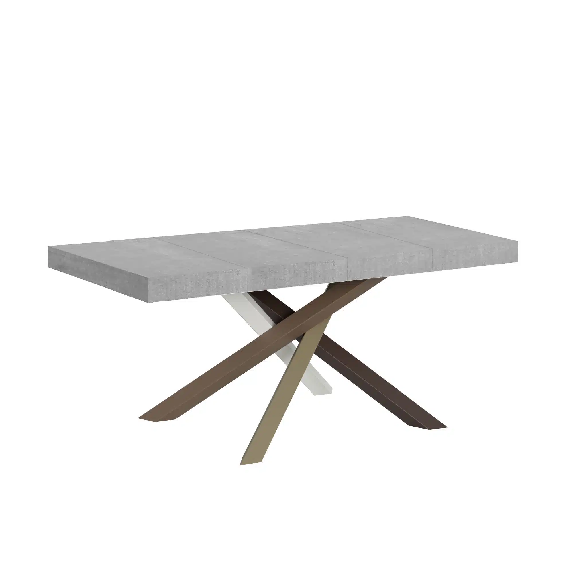 Tavolo allungabile 120/380x90 cm Volantis Premium cemento gambe multicolore 4/C