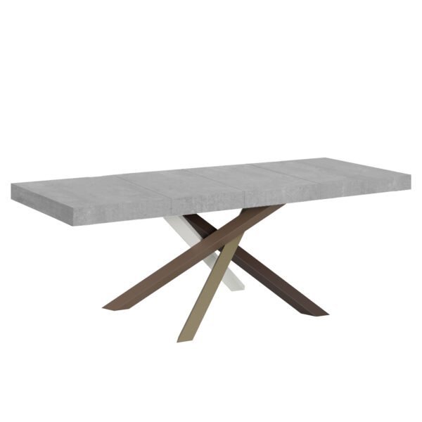 Tavolo allungabile 160/420x90 cm Volantis Premium cemento gambe multicolore 4/C