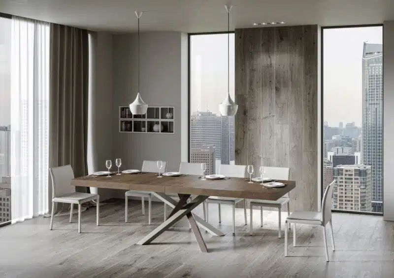 Tavolo allungabile 160/420x90 cm Volantis Premium noce gambe multicolore 4/C - foto 1