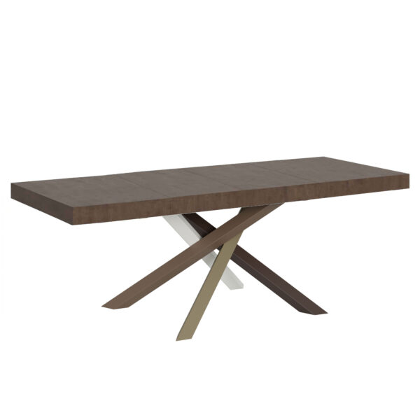 Tavolo allungabile 160/420x90 cm Volantis Premium noce gambe multicolore 4/C