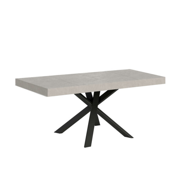 Tavolo allungabile 90/194x90 cm Clerk Premium cashmere gambe antracite