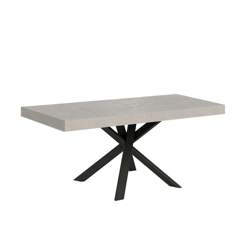 Tavolo allungabile 90/194x90 cm Clerk Premium cashmere gambe antracite