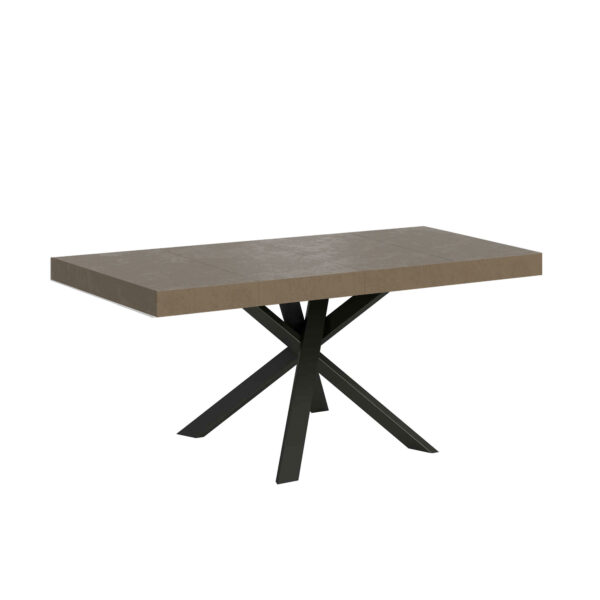 Tavolo allungabile 90/194x90 cm Clerk Premium tortora gambe antracite