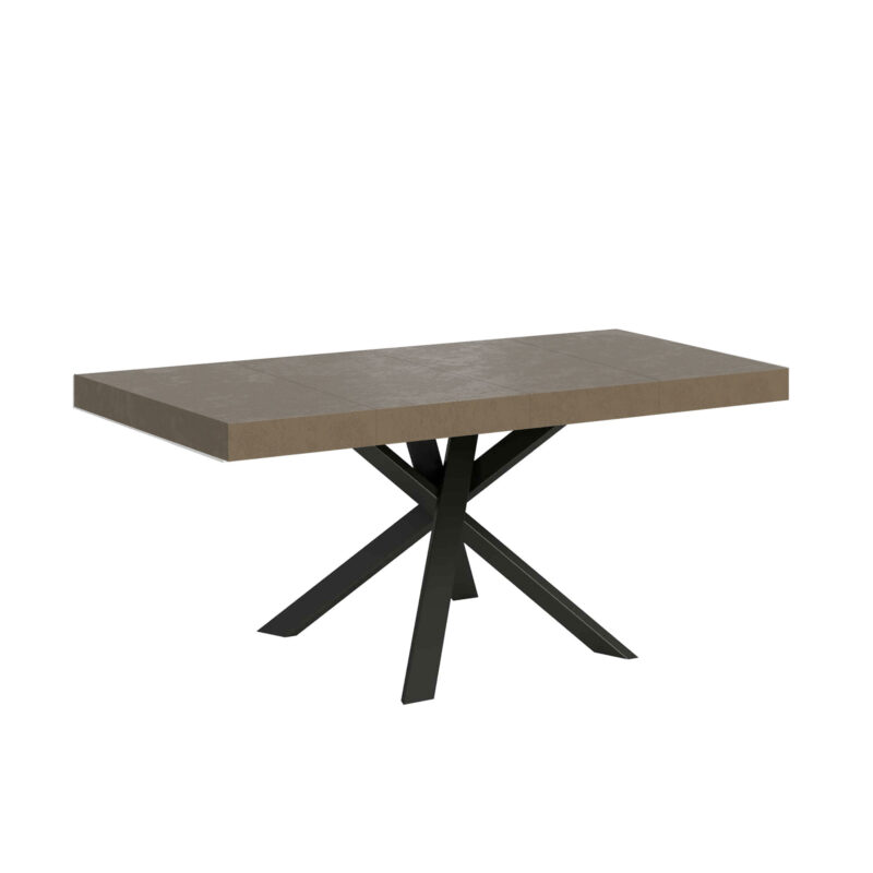 Tavolo allungabile 90/194x90 cm Clerk Premium tortora gambe antracite