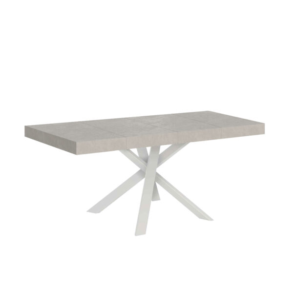 Tavolo allungabile 90/194x90 cm Clerk Premium cashmere gambe bianche