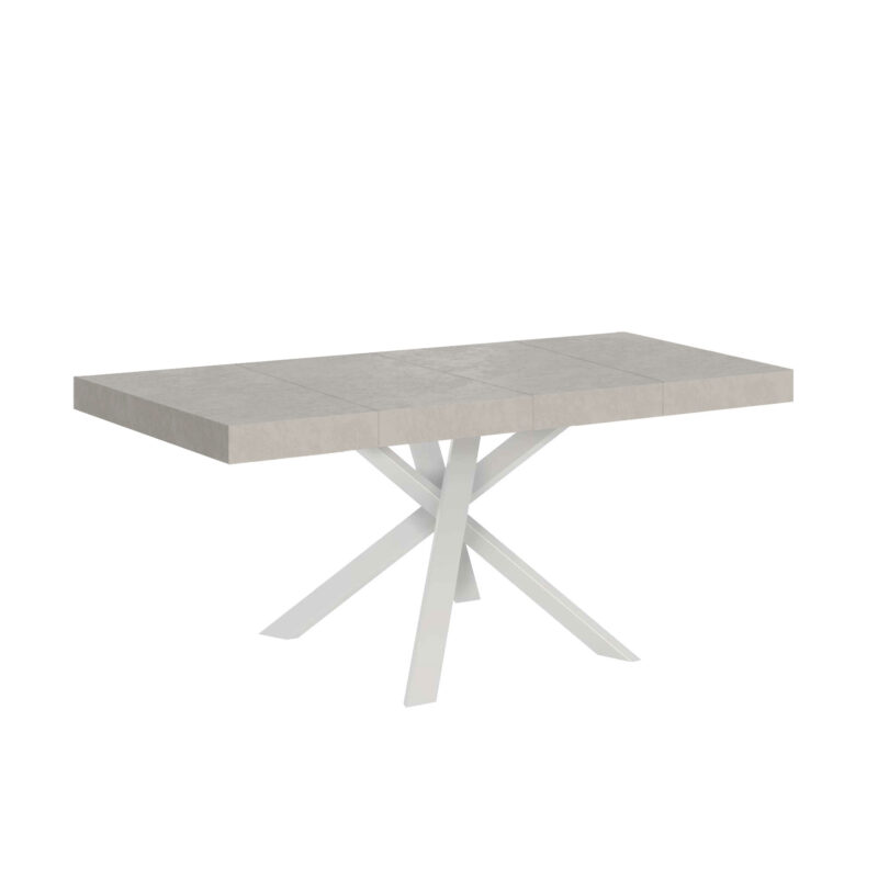 Tavolo allungabile 90/194x90 cm Clerk Premium cashmere gambe bianche