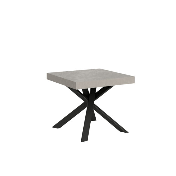 Tavolo allungabile 90/194x90 cm Clerk cashmere gambe antracite