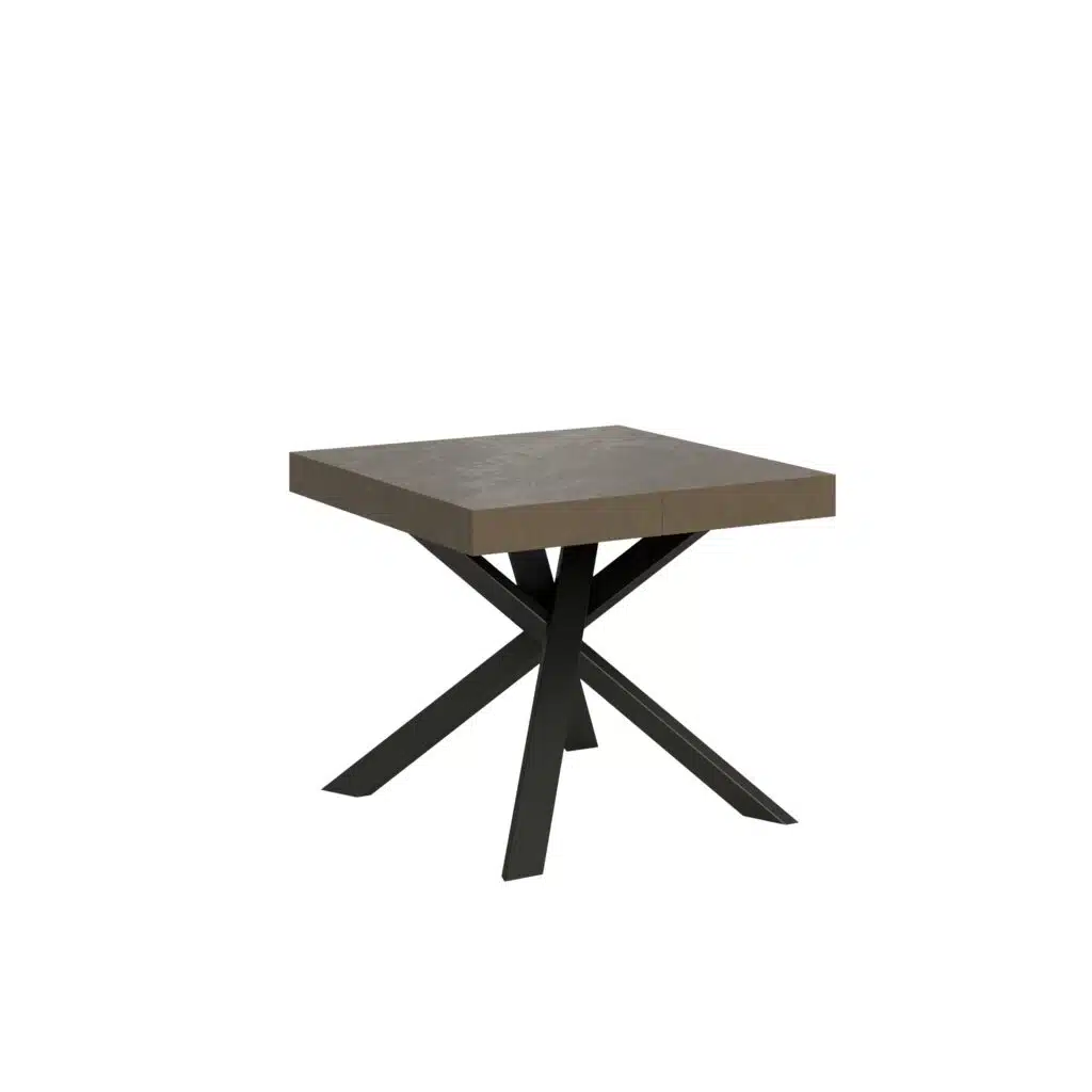 Tavolo allungabile 90/194x90 cm Clerk tortora gambe antracite - foto 2