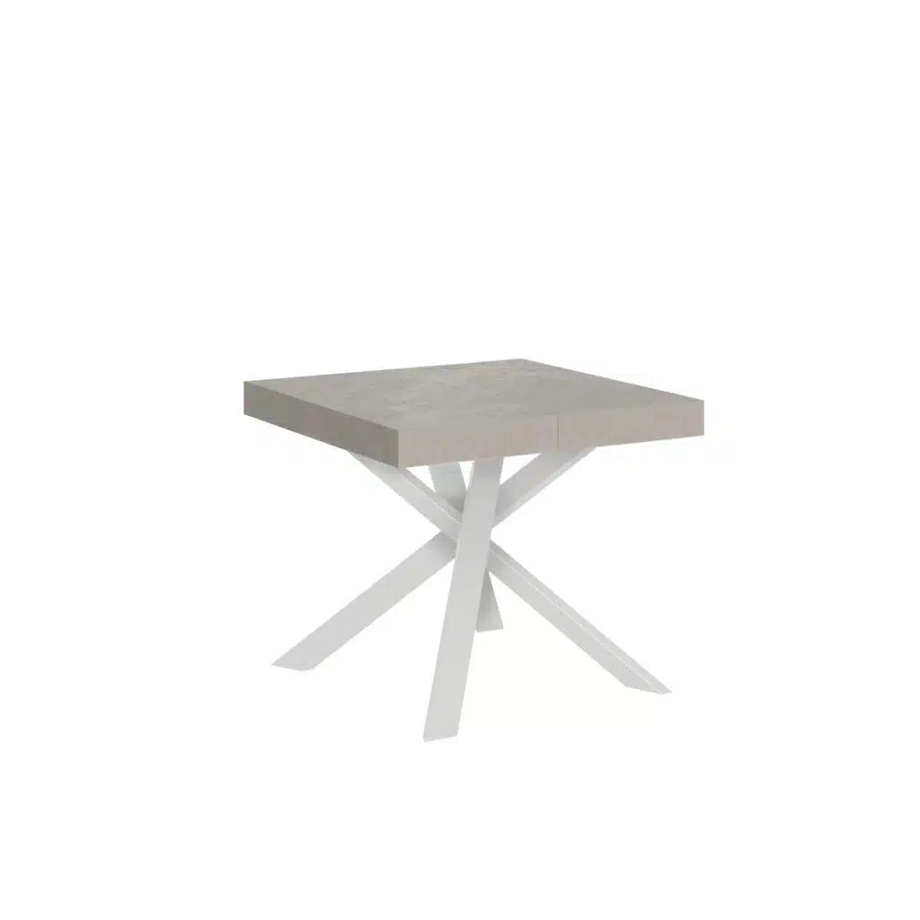 Tavolo allungabile 90/194x90 cm Clerk cashmere gambe bianche - foto 2