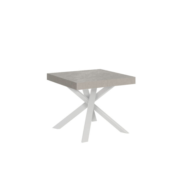 Tavolo allungabile 90/194x90 cm Clerk cashmere gambe bianche