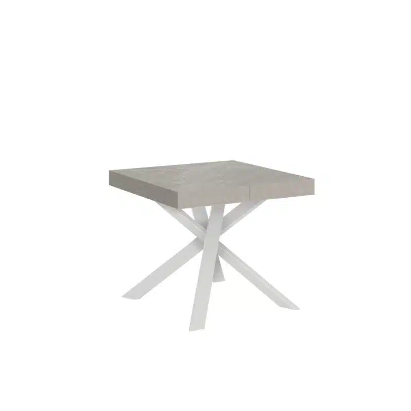 Tavolo allungabile 90/194x90 cm Clerk cashmere gambe bianche - foto 2