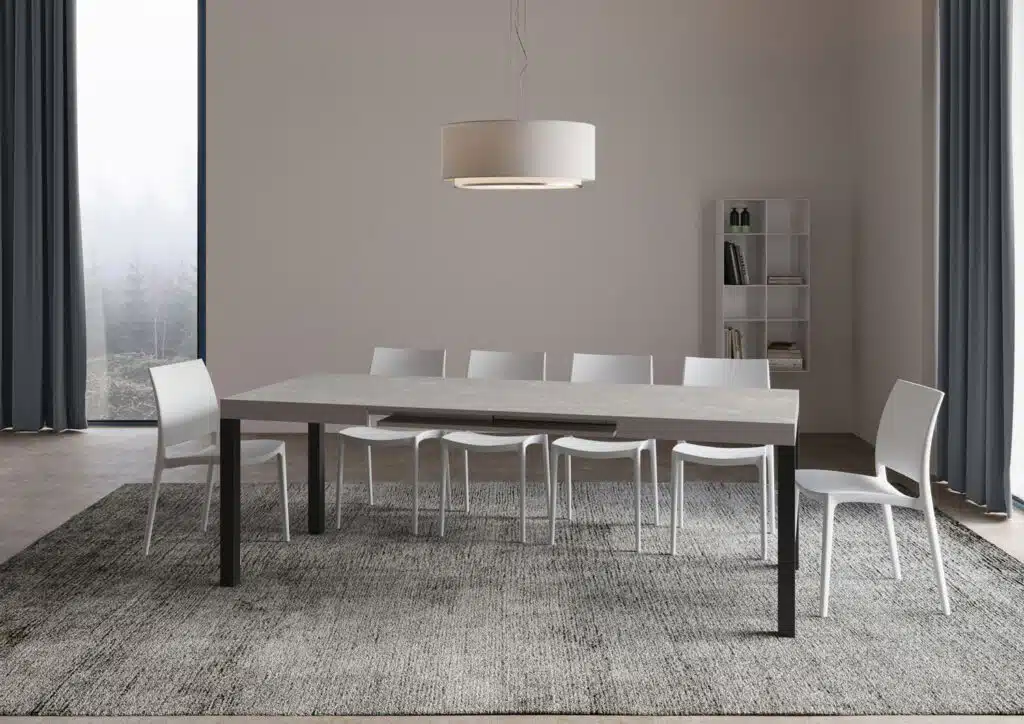 Tavolo allungabile 140/224x80cm Everyday cashmere gambe antracite - foto 4