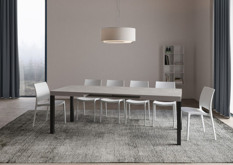Tavolo allungabile 140/400x90 cm Everyday cashmere gambe antracite - immagine 4