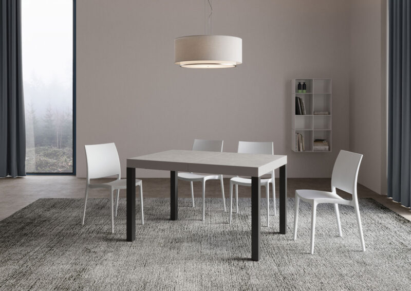 Tavolo allungabile 140/400x90 cm Everyday cashmere gambe antracite - immagine 3