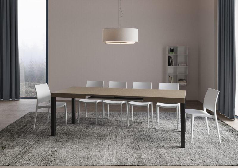 Tavolo allungabile 140/400x90 cm Everyday tortora gambe antracite - immagine 4