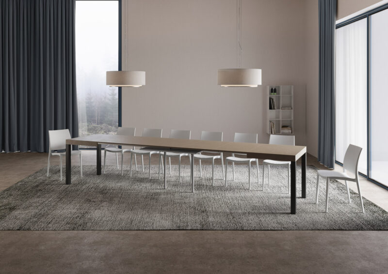 Tavolo allungabile 140/400x90 cm Everyday tortora gambe antracite - immagine 5