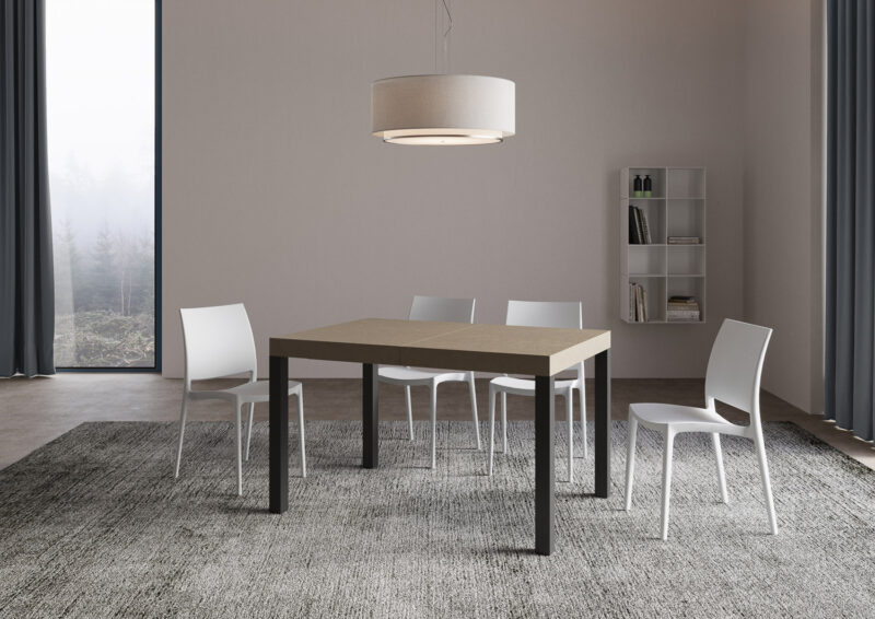 Tavolo allungabile 140/400x90 cm Everyday tortora gambe antracite - immagine 3