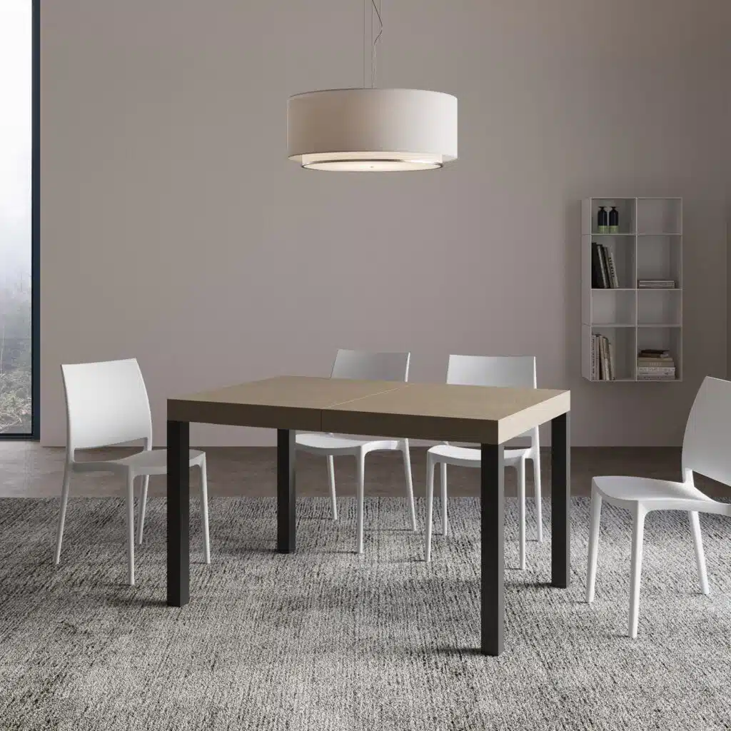 Tavolo allungabile 120/224x90 cm Everyday tortora gambe antracite - foto 2