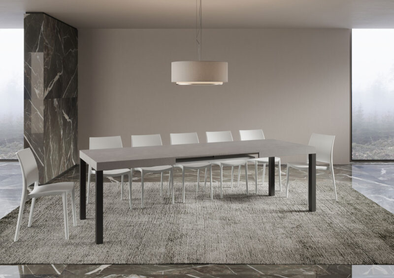 Tavolo allungabile 160/420x90 cm Everyday cashmere gambe antracite - immagine 4